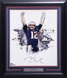 Tom Brady Autographed Framed 16x20 Photo Patriots Fanatics Holo #AA0112244