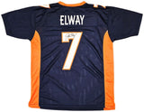 John Elway Denver Signed Navy Blue Football Jersey BAS ITP