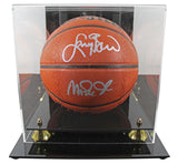 Magic Johnson & Larry Bird Authentic Signed Wilson Basketball w/ case BAS Wit