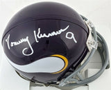 Tommy Kramer Signed Minnesota Vikings Mini-Helmet (Beckett COA) Two Minute Tommy