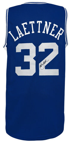 Christian Laettner Signed Blue Custom College Basketball Jersey - (SCHWARTZ COA)