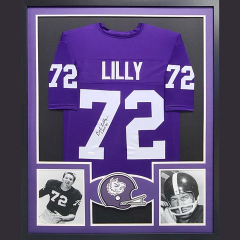 Bob Lilly Autographed Signed Framed TCU Hornfrogs Dallas Cowboys Jersey JSA