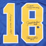 Dave Hanson, Allan Nicholls, & Jeff Carlson Signed Jersey (Beckett) Slap Shot