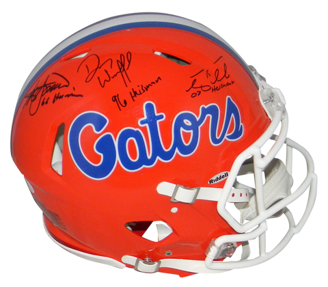 TIM TEBOW STEVE SPURRIER DANNY WUERFFEL SIGNED FLORIDA SPEED AUTHENTIC HELMET