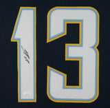 KEENAN ALLEN (Chargers dark blue TOWER) Signed Autographed Framed Jersey JSA