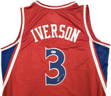 PHILADELPHIA 76ERS ALLEN IVERSON AUTOGRAPHED RED JERSEY BECKETT WITNESS 230000