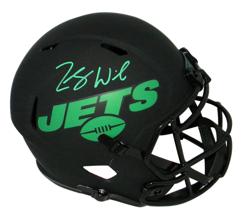 ZACH WILSON AUTOGRAPHED NEW YORK JETS ECLIPSE FULL SIZE SPEED HELMET BECKETT