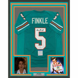 FRAMED Autographed/Signed SEAN YOUNG 33x42 Ray Finkle Miami Teal Jersey PSA COA