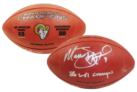 MATTHEW STAFFORD Autographed "SB LVI Champs" SB Champ Football FANATICS LE 1/56