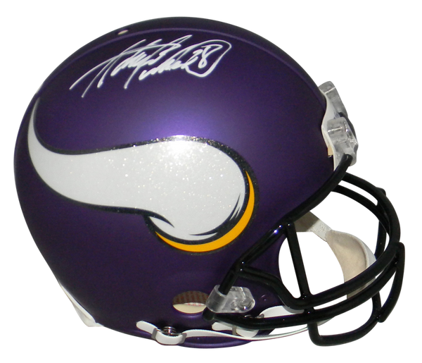 ADRIAN PETERSON SIGNED MINNESOTA VIKINGS FULL SIZE AUTHENTIC PROLINE HELMET BAS