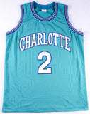 Larry Johnson Signed Charlotte Hornet Jersey (MAB Holo) #1 Overall Draft Pk 1991