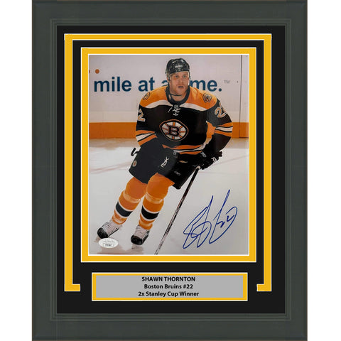 Framed Autographed/Signed Shawn Thornton Boston Bruins 8x10 Hockey Photo JSA COA