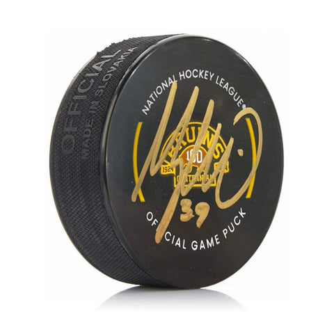 Morgan Geekie Autographed Boston Bruins 100 Anniversary Hockey Game Puck JSA PSA