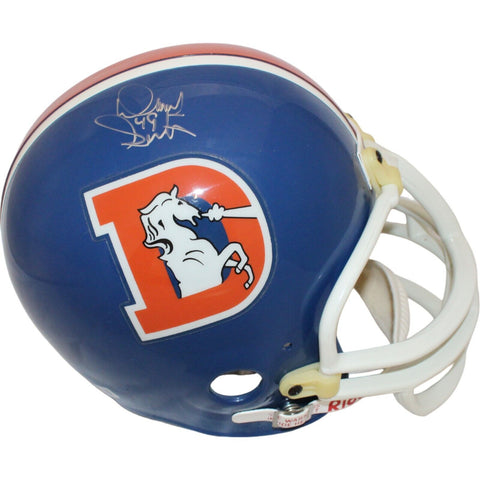 Dennis Smith Signed Broncos F/S VSR4 75-96 Helmet Vintage Mask BAS 44283