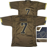 DALLAS COWBOYS TREVON DIGGS AUTOGRAPHED ARMY GREEN JERSEY BECKETT WITNESS 233655