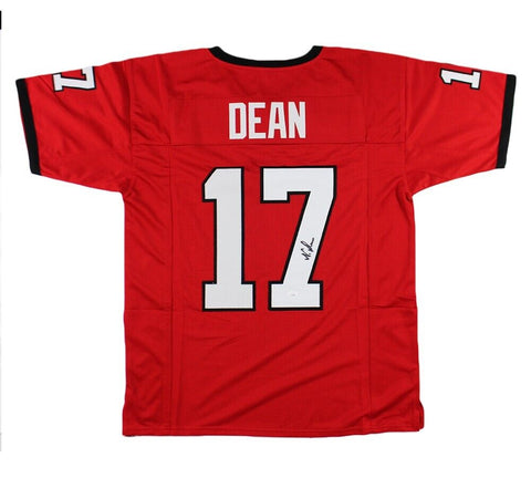 Nakobe Dean Signed Georgia Custom Red Jersey