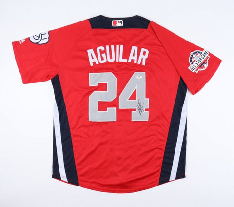 Jesus Aguilar Signed Milwaukee Brewers 2018 NL All-Star Game Jersey (PSA COA) 1B