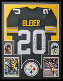 FRAMED PITTSBURGH STEELERS ROCKY BLEIER AUTOGRAPHED INSCRIBED JERSEY JSA COA