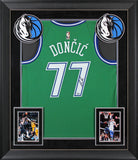 Mavericks Luka Doncic Signed Green Nike Swingman Framed Jersey Fanatics #B107936