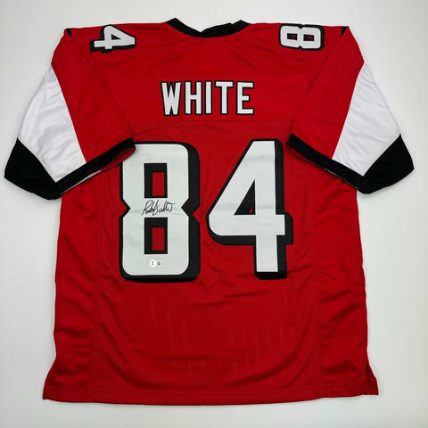 Autographed/Signed Roddy White Atlanta Red Football Jersey Beckett BAS COA