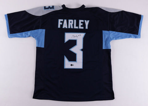 Caleb Farley Signed Tennessee Titans Jersey (Beckett Holo) 1st Round Pk 2021 D.B