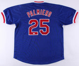 Rafael Palmeiro Signed Blue Cubs Jersey (JSA COA) 500 Home Run & 3000 Hit Club