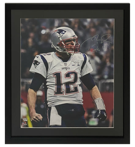 Tom Brady Autographed "Let's Go!" Patriots 20" x 24" Framed Photo Fanatics