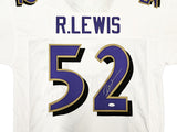 BALTIMORE RAVENS RAY LEWIS AUTOGRAPHED WHITE FOOTBALL JERSEY JSA STOCK #228092