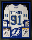 FRAMED STEVEN STAMKOS AUTOGRAPHED TAMPA BAY LIGHTNING JERSEY UPPER DECK COA