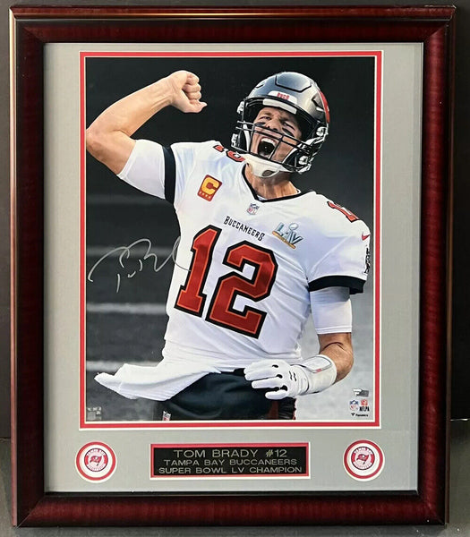 Tom Brady Signed 16x20 Scream Photo Framed Buccaneers Super Bowl Auto Fanatics