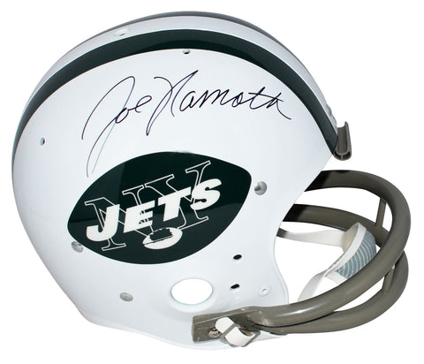 JOE NAMATH AUTOGRAPHED NEW YORK JETS FULL SIZE THROWBACK TK HELMET JSA