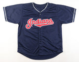 Carlos Baerga Signed Cleveland Indians Blue Jersey (JSA) 3xAll Star 2nd Baseman