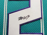 CHARLOTTE HORNETS LAMELO BALL AUTOGRAPHED FRAMED TEAL JERSEY JSA STOCK #209444