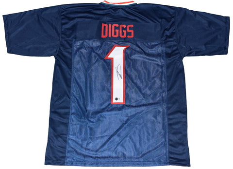 STEFON DIGGS AUTOGRAPHED HOUSTON TEXANS 2024 NEW #1 NAVY JERSEY BECKETT