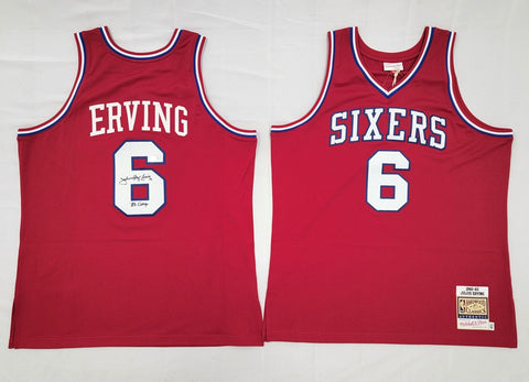 Julius Dr. J Erving Signed 76ers M&N Authentic Jersey W/83 Champs Beckett