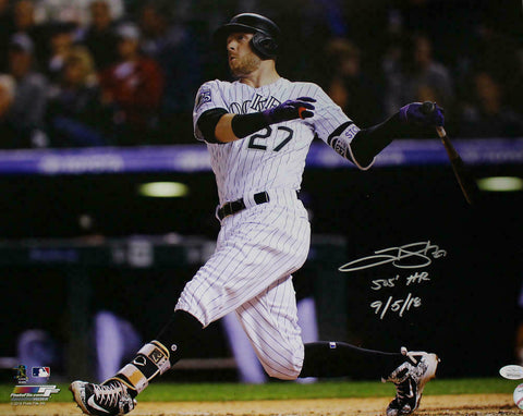 Trevor Story Autographed Colorado Rockies 16x20 Photo 505 HR 9/5/18 JSA 22652 PF