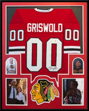 FRAMED CHICAGO BLACKHAWKS XMAS VACATION CHEVY CHASE SIGNED JERSEY BECKETT COA