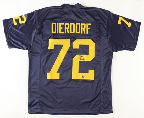 Dan Dierdorf Signed Michigan Wolverines Jersey Inscribed "HOF 96" (Beckett)