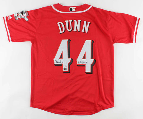 Adam Dunn Signed Cincinnati Reds Jersey Inscribed "Reds HOF '18" (PSA COA)