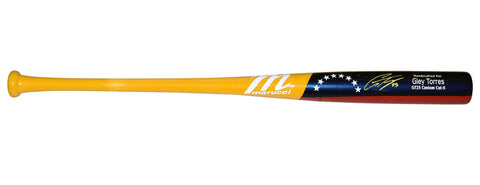 GLEYBER TORRES SIGNED NEW YORK YANKEES MARUCCI VENEZUELA FLAG BAT BECKETT