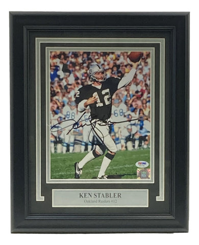 Ken Stabler Signed Framed 8x10 Oakland Raiders Photo PSA Z42709