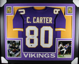 CRIS CARTER (Vikings purple SKYLINE) Signed Autographed Framed Jersey Beckett