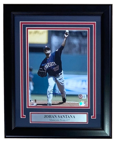 Johan Santana Signed Framed 8x10 Minnesota Twins Photo BAS