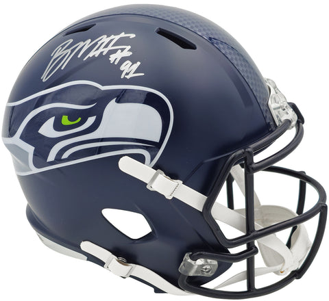 BYRON MURPHY II AUTOGRAPHED SEAHAWKS BLUE FULL SIZE SPEED HELMET MCS HOLO 235597