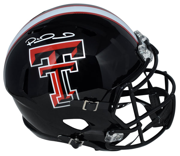 PATRICK MAHOMES SIGNED TEXAS TECH RED RAIDERS 2024 BLACK FULL SIZE SPEED HELMET