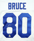 Isaac Bruce Autographed White Pro Style Jersey- Beckett Authenticated *8