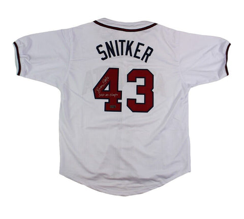 Brian Snitker Signed Atlanta Custom White Jersey w/ "WS Champs" Insc