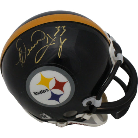 Merrill Hoge Signed Pittsburgh Steelers VSR4 Replica Mini Helmet BAS 44731