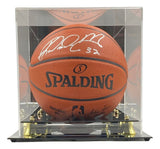 Karl Malone Utah Jazz Signed Spalding I/O NBA Basketball JSA ITP w/ Case