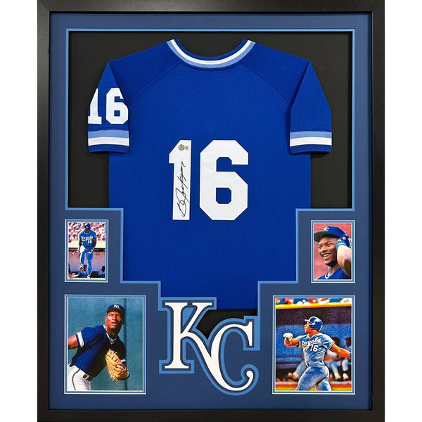 Bo Jackson Autographed Signed Framed Royal Kansas City Royals Jersey BECKETT